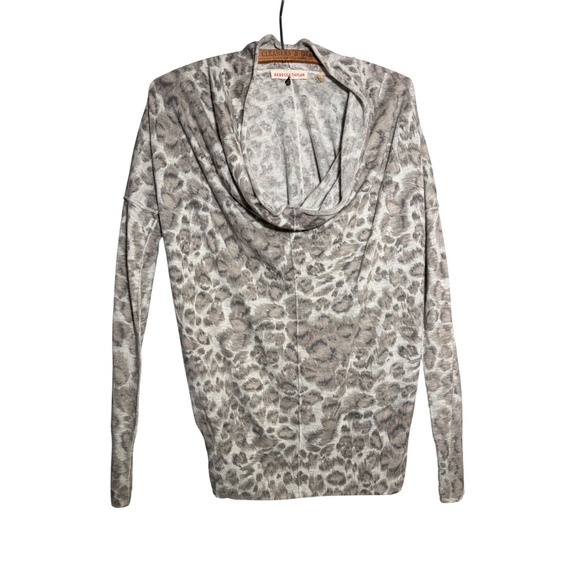 Rebecca Taylor Sweaters - Rebecca Taylor Womens S Leopard Animal Print Cowl Neck Wool Blend Sweater